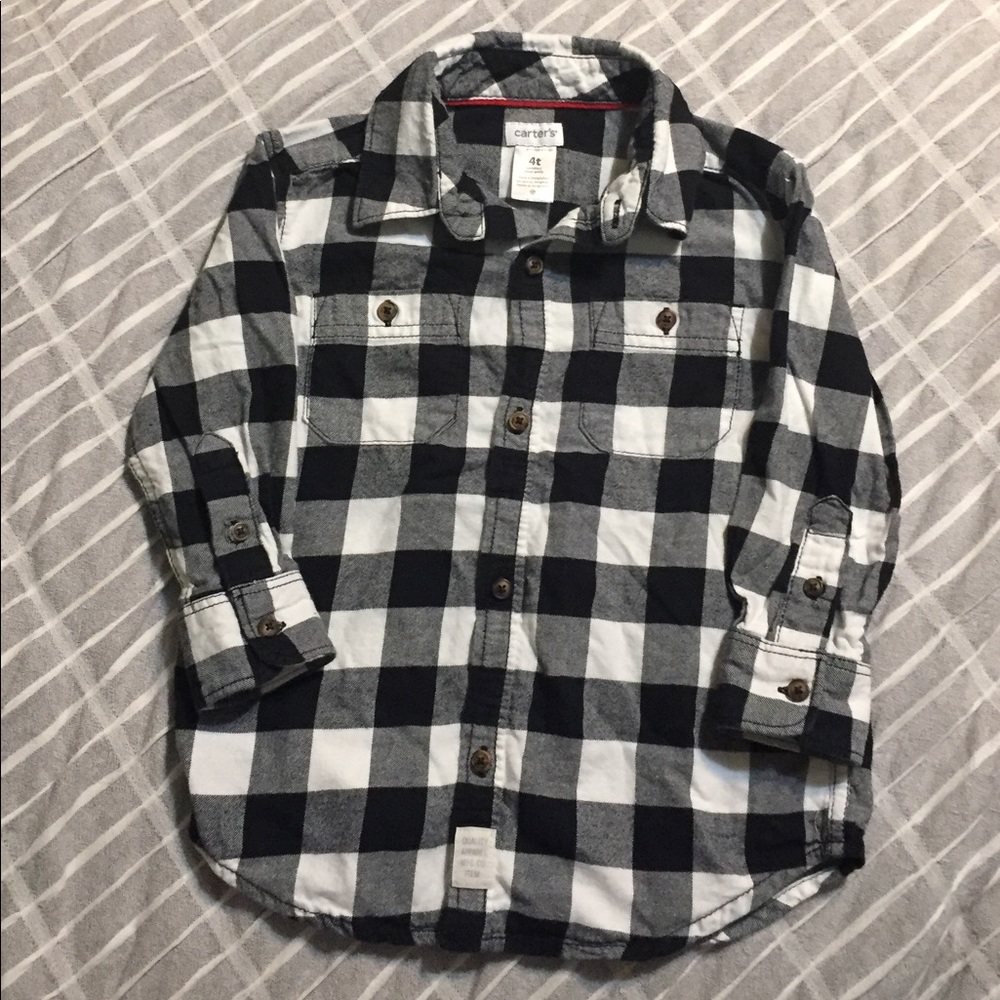 Black and white button up shirt